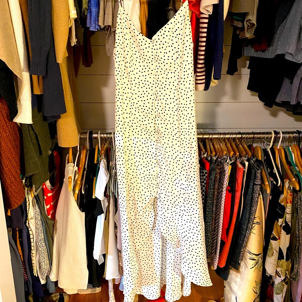 White with black dots dress. So pretty!